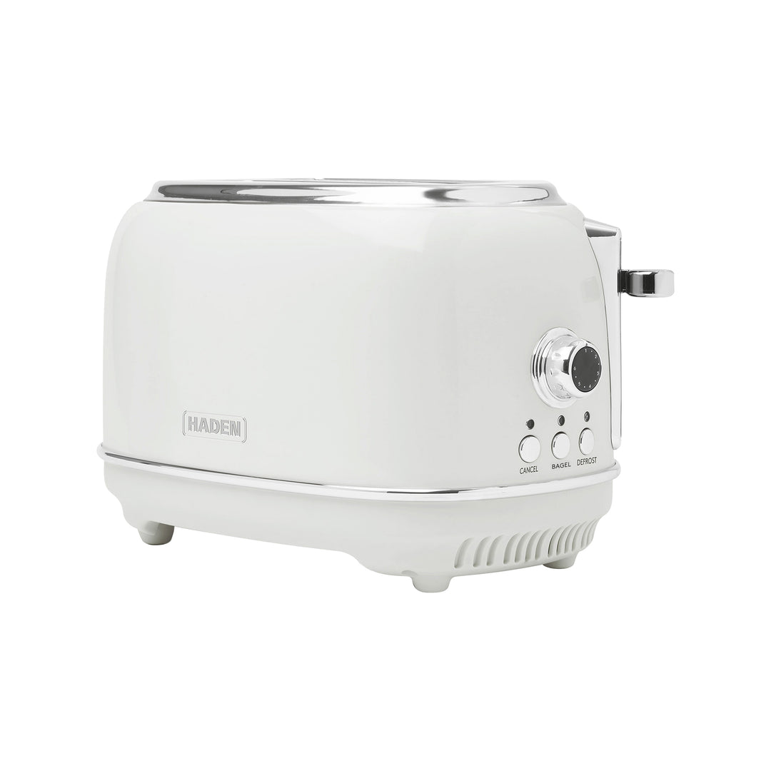 Haden Heritage 2 Slice Wide Slot Stainless Steel Toaster, Ivory & Chrome