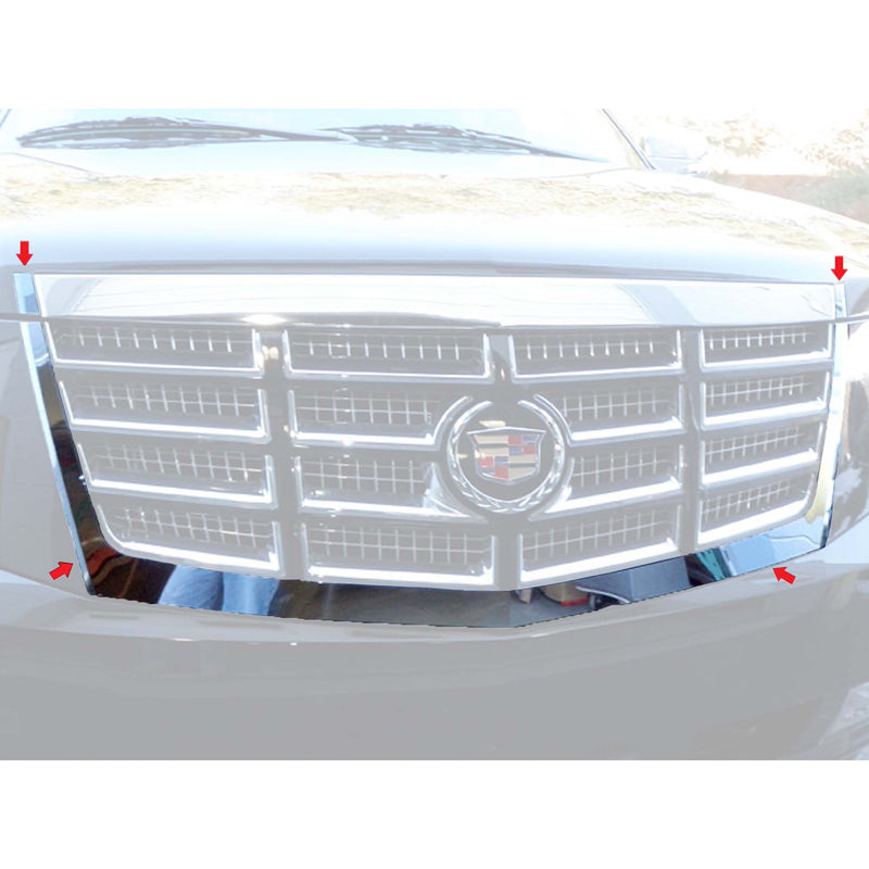 QAA SG47255 4 Piece Stainless Steel Front Grille Trim for Cadillac Escalade