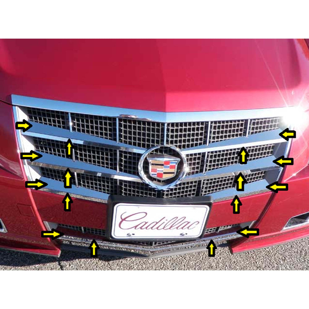 QAA 16 Pc Chrome Steel Front Grille Trim for Cadillac Coupe/Sport Wagon (Used) - VMInnovations