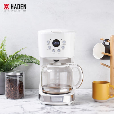 Haden Heritage 12 Cup Programmable Coffee Maker with Countertop Microwave, Ivory - VMInnovations