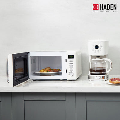 Haden Heritage 12 Cup Programmable Coffee Maker with Countertop Microwave, Ivory - VMInnovations