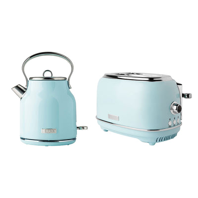 Haden Heritage 1.7 Liter Stainless Steel Electric Kettle with Toaster, Turquoise - VMInnovations