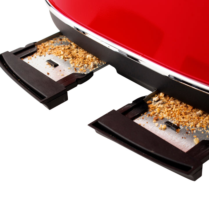 Haden Dorset 1.7 Liter Cordless Electric Kettle and 4 Slice Bread Toaster, Red