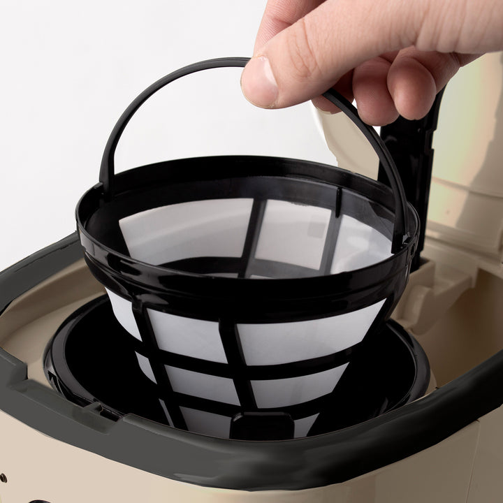 Haden 12 Cup Coffee Maker & Dorset 2 Slice Wide Slot Toaster, Putty & Chrome