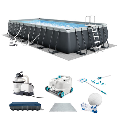 Intex 26367EH 24' x 12' x 52" Ultra XTR Frame Swimming Pool w/ Robot Vacuum - VMInnovations