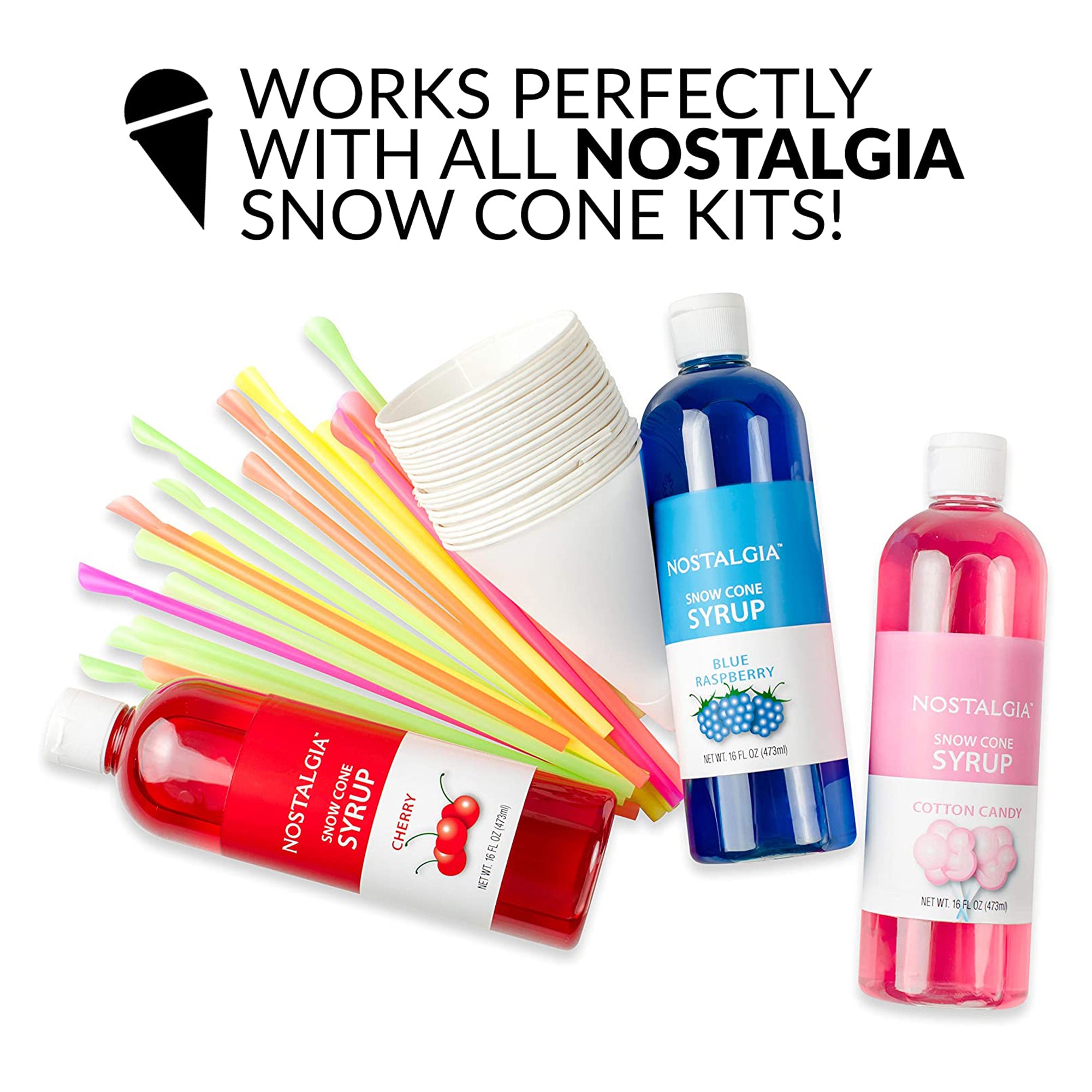 Nostalgia Coca-Cola 20oz Countertop Snow Cone Maker Machine (Open Box) - VMInnovations