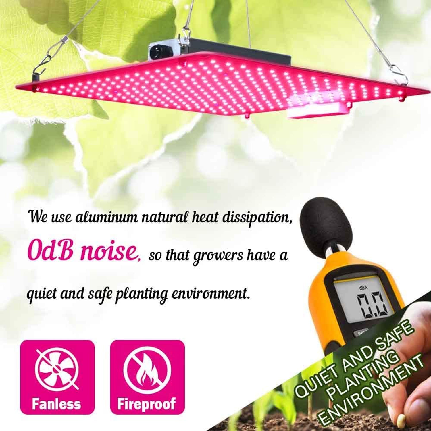 Carambola 2x2 Foot LED Far Red Spectrum Hydroponics Grow Light (Open Box)