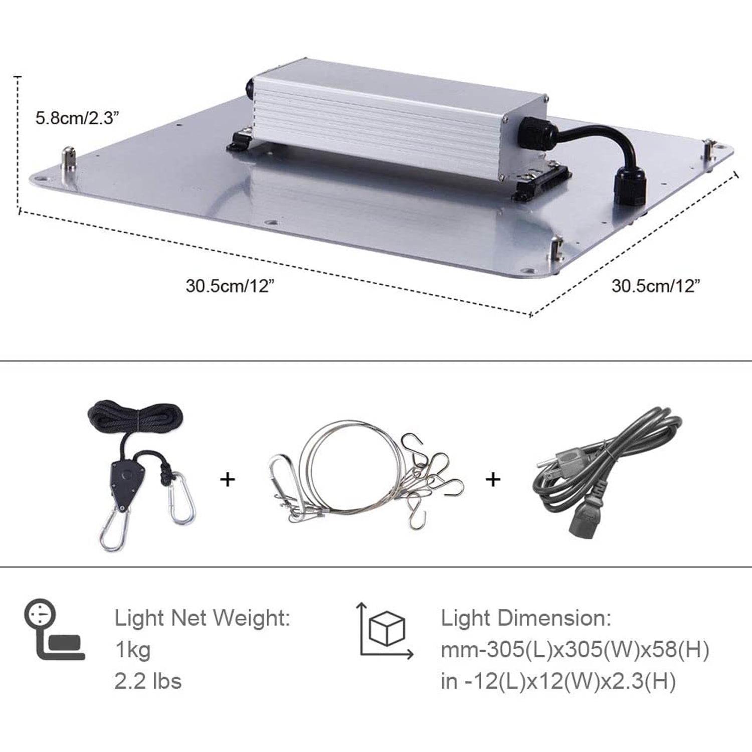 Carambola 2x2 Foot LED Far Red Spectrum Hydroponics Grow Light (Open Box)