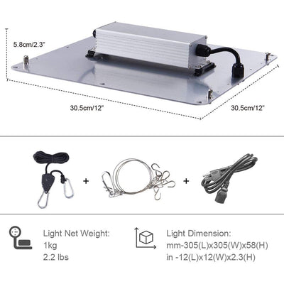 Carambola 2x2 Foot LED Far Red Spectrum Hydroponics Grow Light (Open Box)