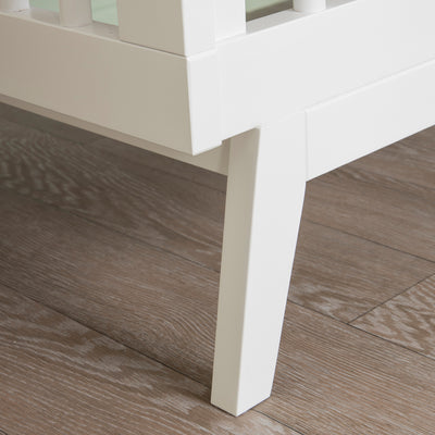 dadada Soho 3 in 1 Solid Beech Wood Convertible Baby Crib to Toddler Bed, White