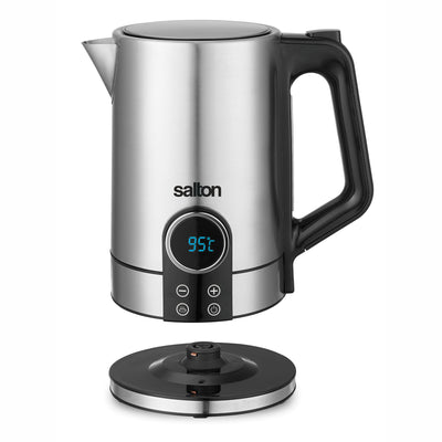 Salton 1.7 Liter Digital Stainless Steel Electric Kitchen Hot Water Tea Kettle