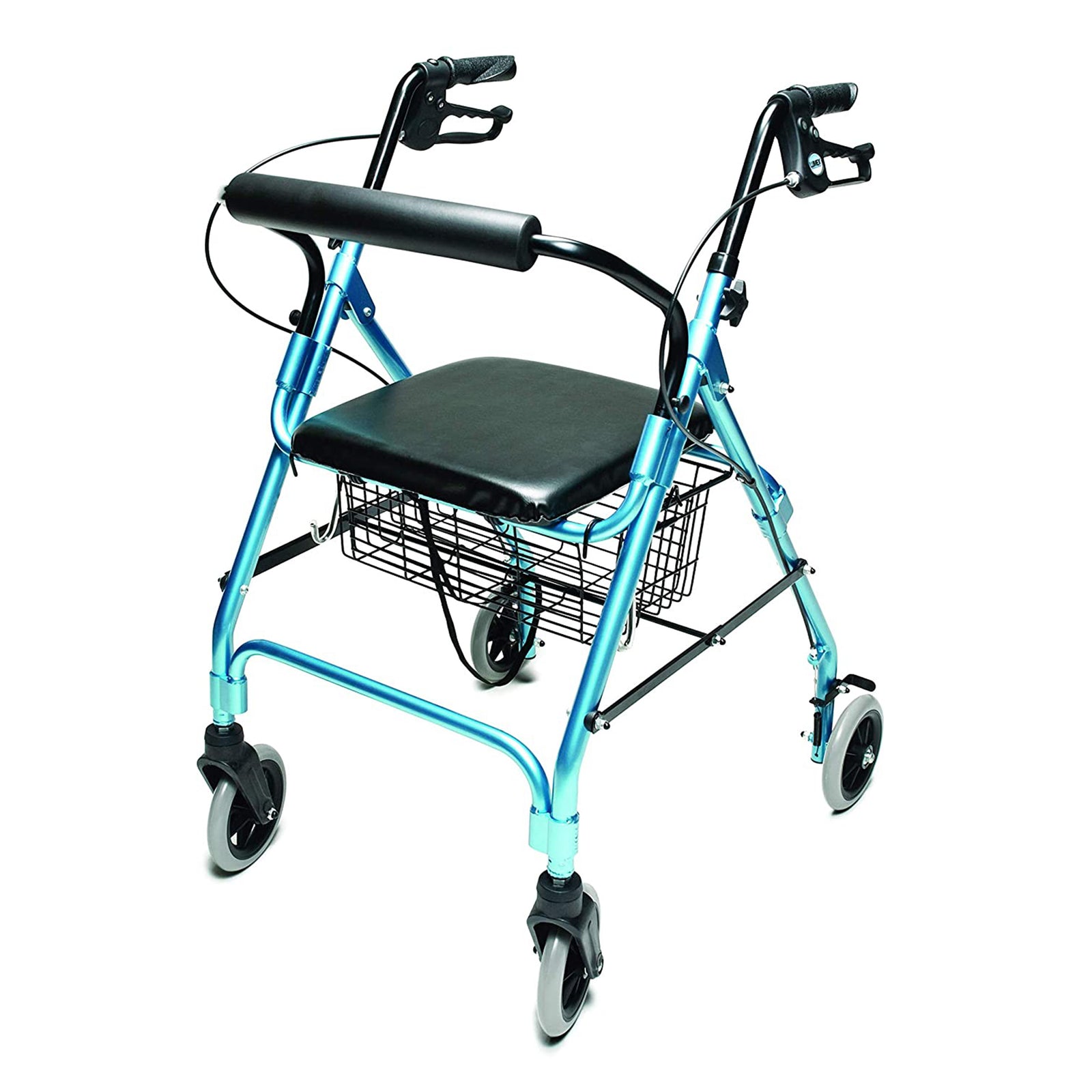 Graham Field Lumex Lite Rollator with Seat and 6 Inch Wheels, Aqua (Open Box) - VMInnovations