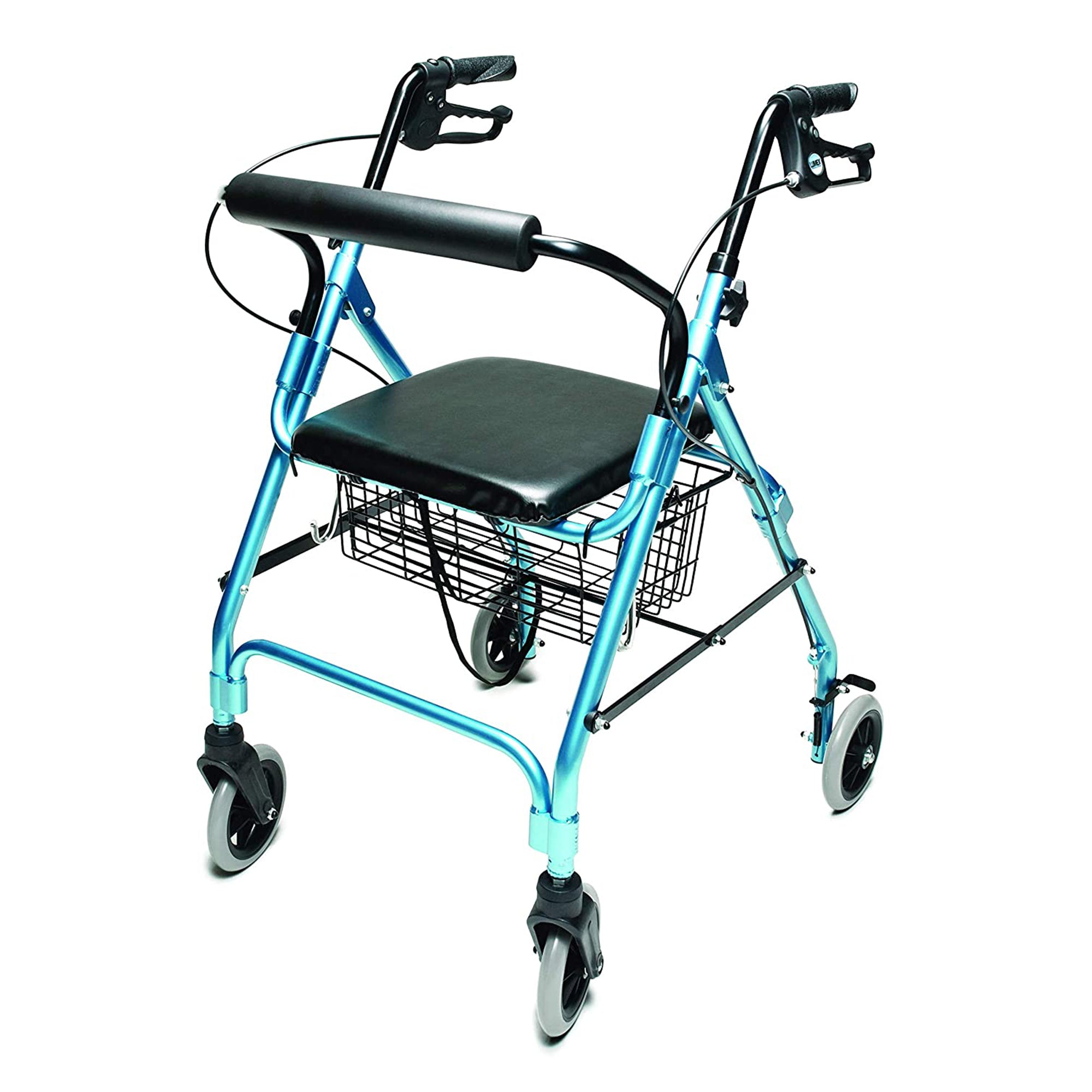 Graham Field Lumex Lite Rollator with Seat and 6 Inch Wheels, Aqua (Open Box) - VMInnovations