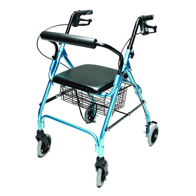 Graham Field Lumex Lite Rollator with Seat and 6 Inch Wheels, Aqua (Open Box) - VMInnovations