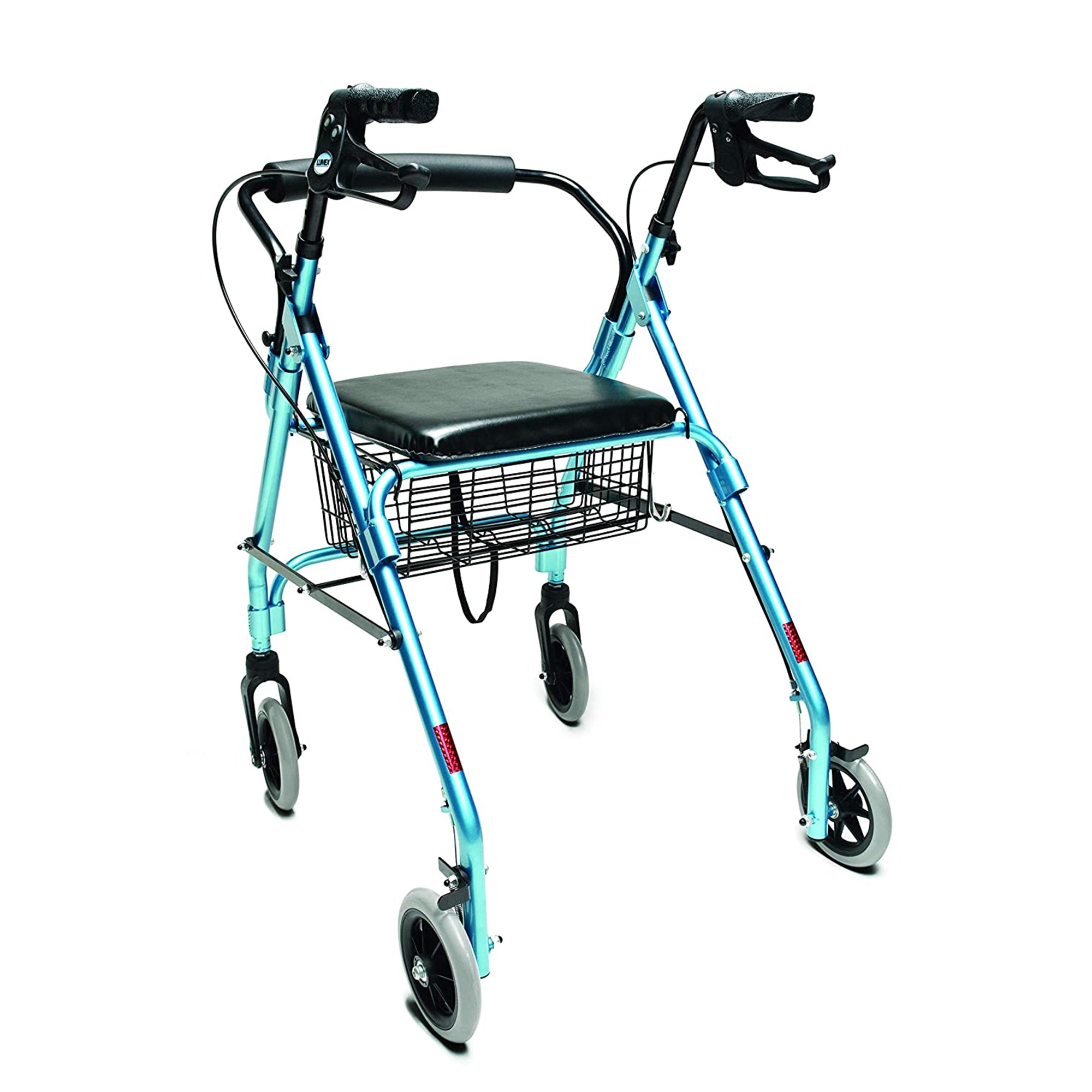 Graham Field Lumex Lite Rollator with Seat and 6 Inch Wheels, Aqua (Open Box) - VMInnovations