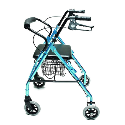 Graham Field Lumex Lite Rollator with Seat and 6 Inch Wheels, Aqua (Open Box) - VMInnovations