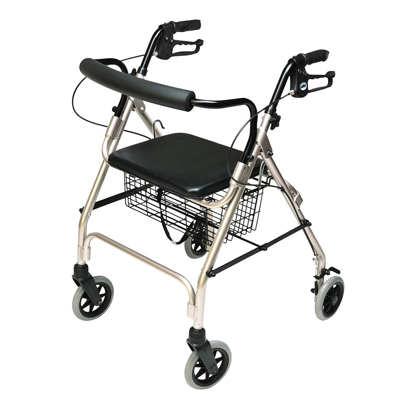 Graham Field Lumex Walkabout Lite Rollator with Seat & 6 Inch Wheels, Champagne
