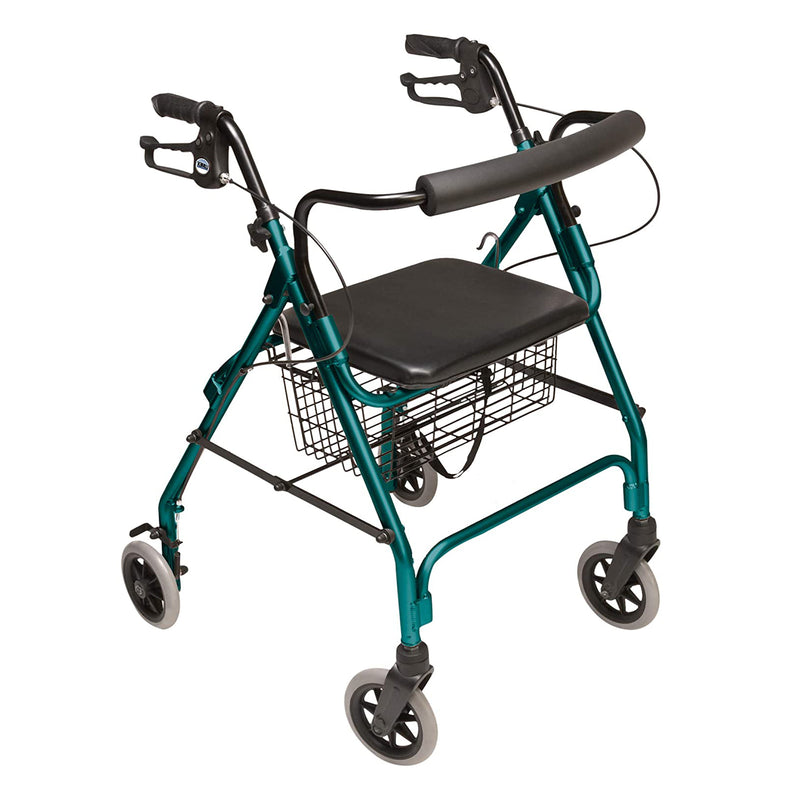 Graham Field Lumex Walkabout Lite Rollator with Seat and 6 Inch Wheels, Teal