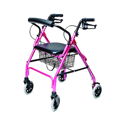 Graham Field Lumex Walkabout Lite Rollator with Seat and 6 Inch Wheels, Pink