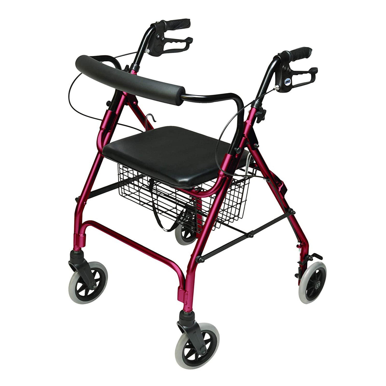 Graham Field Walkabout Lite Rollator w/Seat and 6" Wheels, Burgundy (Open Box) - VMInnovations