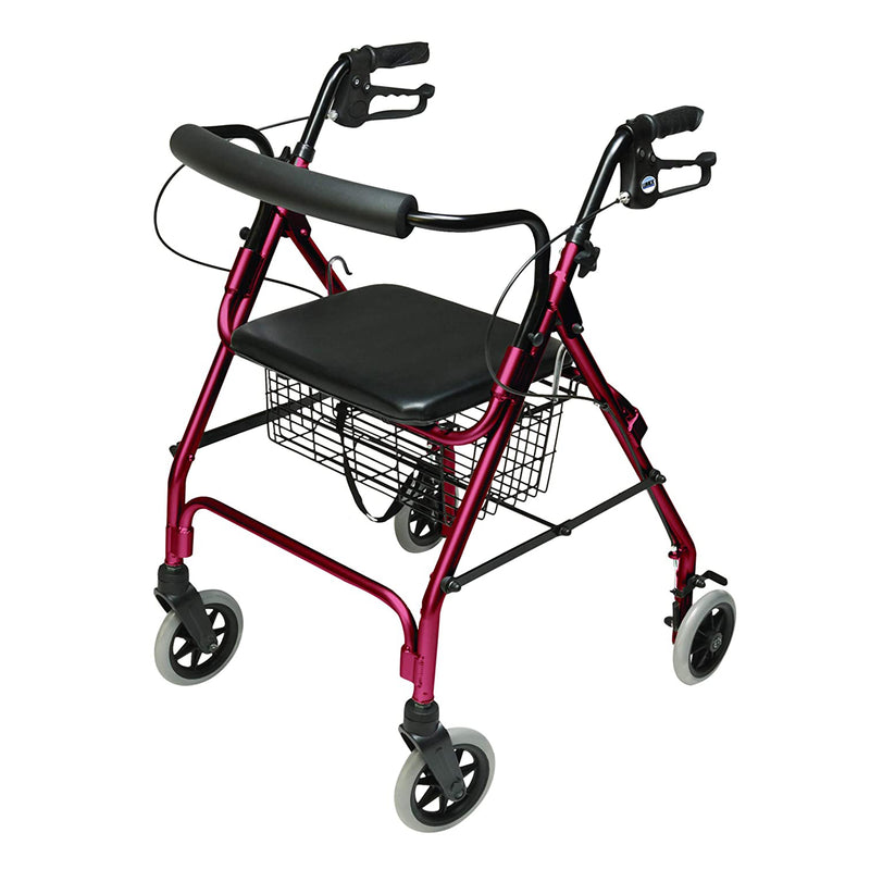 Graham Field Lumex Walkabout Lite Rollator with Seat and 6 Inch Wheels, Burgundy