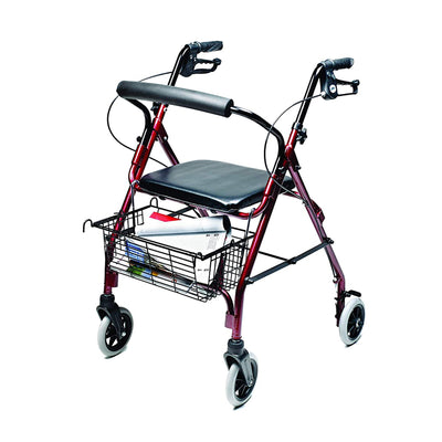 Graham Field Walkabout Lite Rollator w/Seat and 6" Wheels, Burgundy (Open Box) - VMInnovations