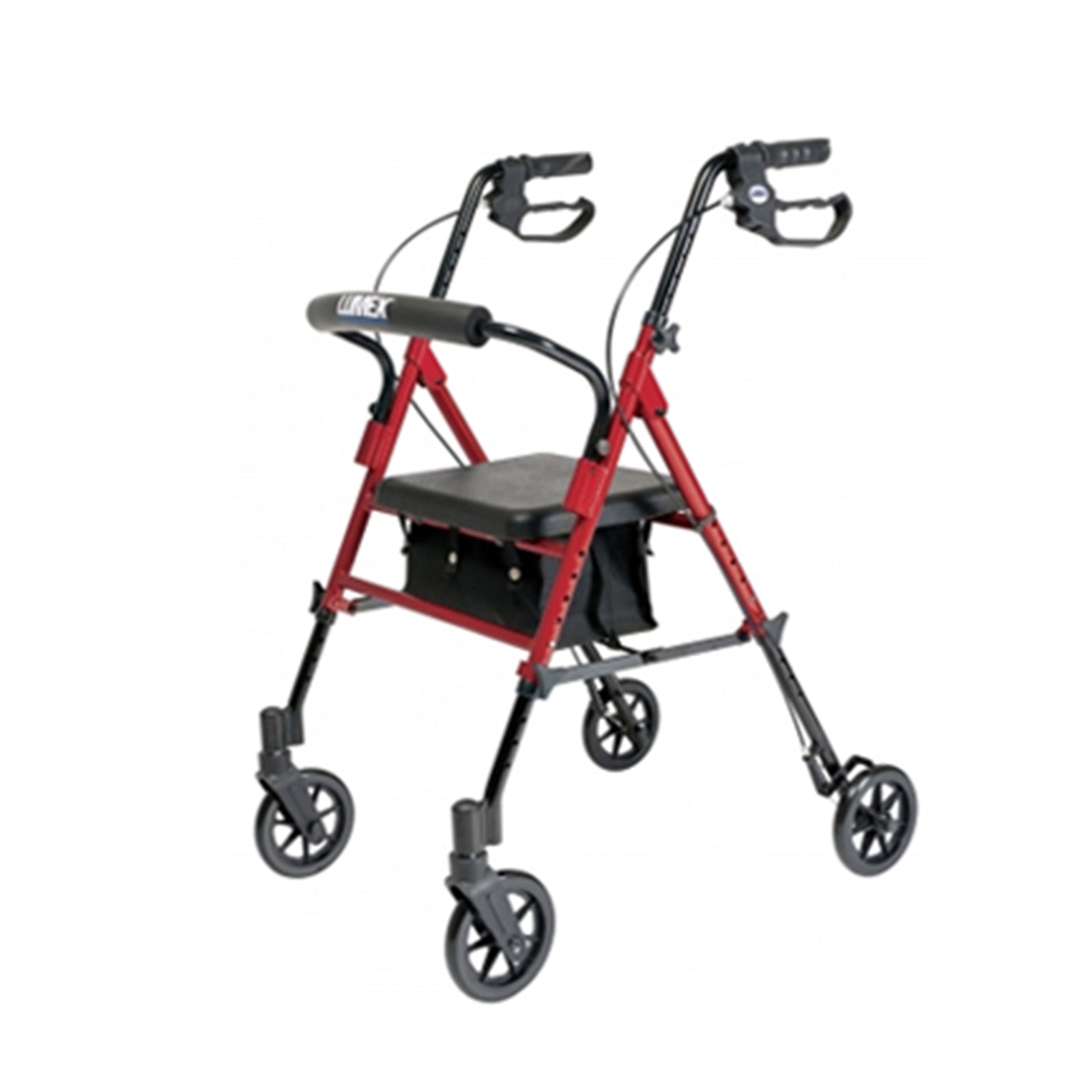 Lumex Set N' Go 2-In-1 Adjustable Rollator Walker w/ Pouch, Burgundy (Open Box) - VMInnovations