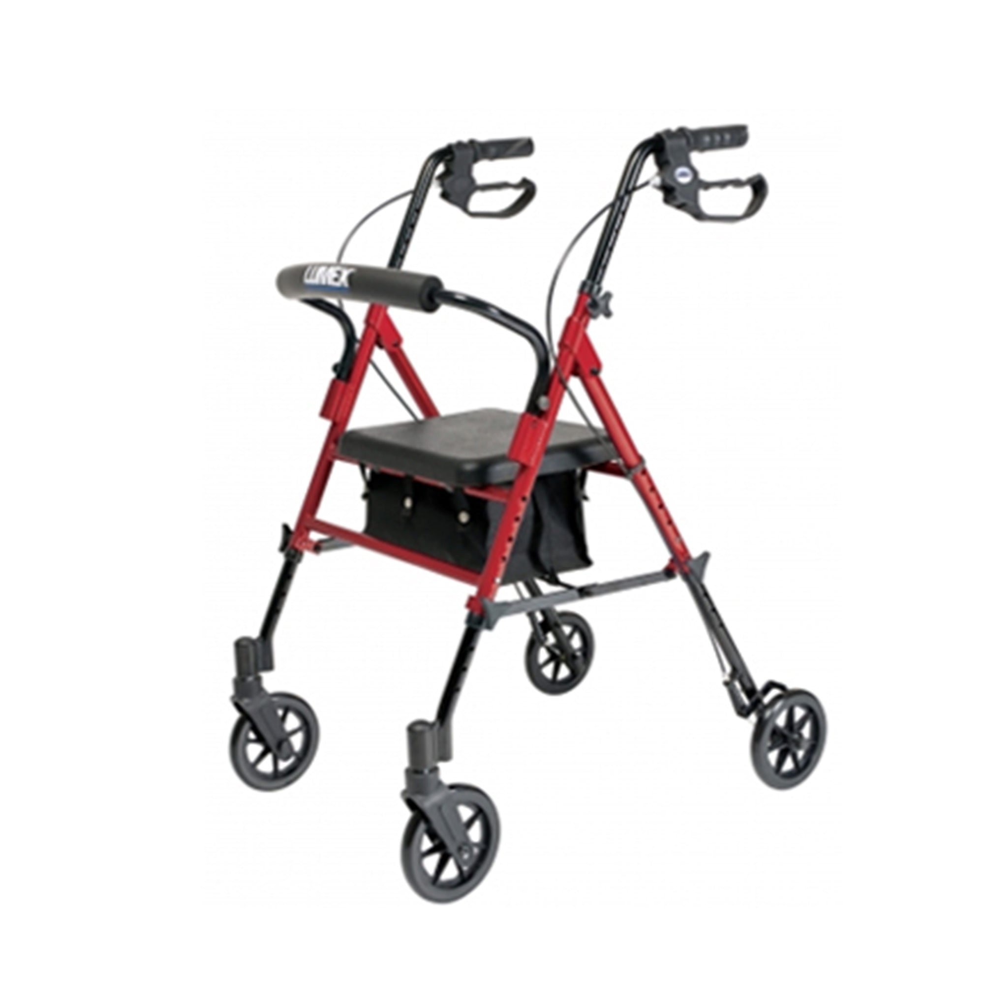 Lumex Set N' Go Wide 2-In-1 Height Adjustable Rollator Walker w/ Pouch, Burgundy (Used)