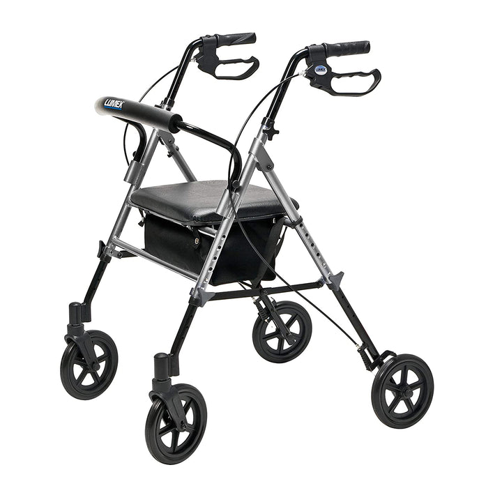 Lumex Set N' Go Wide 2-In-1 Height Adjustable Rollator Walker w/ Pouch(Open Box)