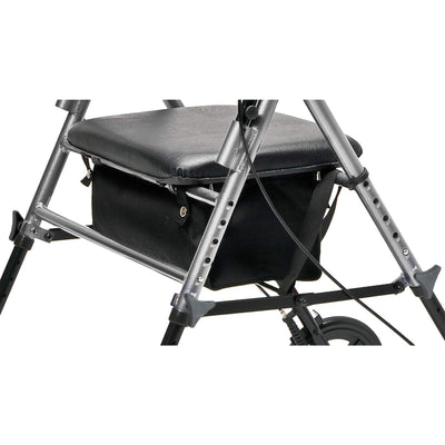 Lumex Set N' Go Wide 2-In-1 Height Adjustable Rollator Walker, Silver (Used)