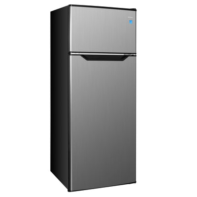 4 Cubic Feet Mid Size Integrated Organizer Top Mount Refrigerator, Gray (Used)