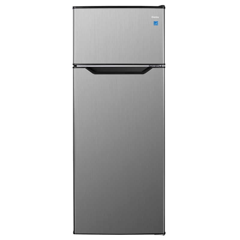 4 Cubic Feet Mid Size Integrated Organizer Top Mount Refrigerator, Gray (Used)