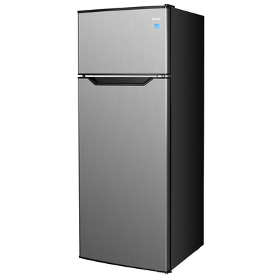 4 Cubic Feet Mid Size Integrated Organizer Top Mount Refrigerator, Gray (Used)