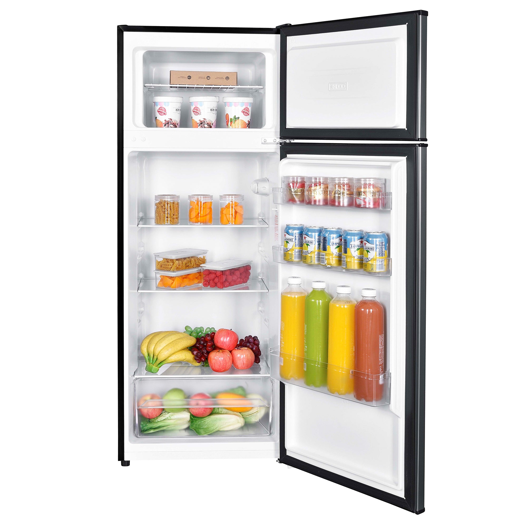 4 Cubic Feet Mid Size Integrated Organizer Top Mount Refrigerator, Gray (Used)