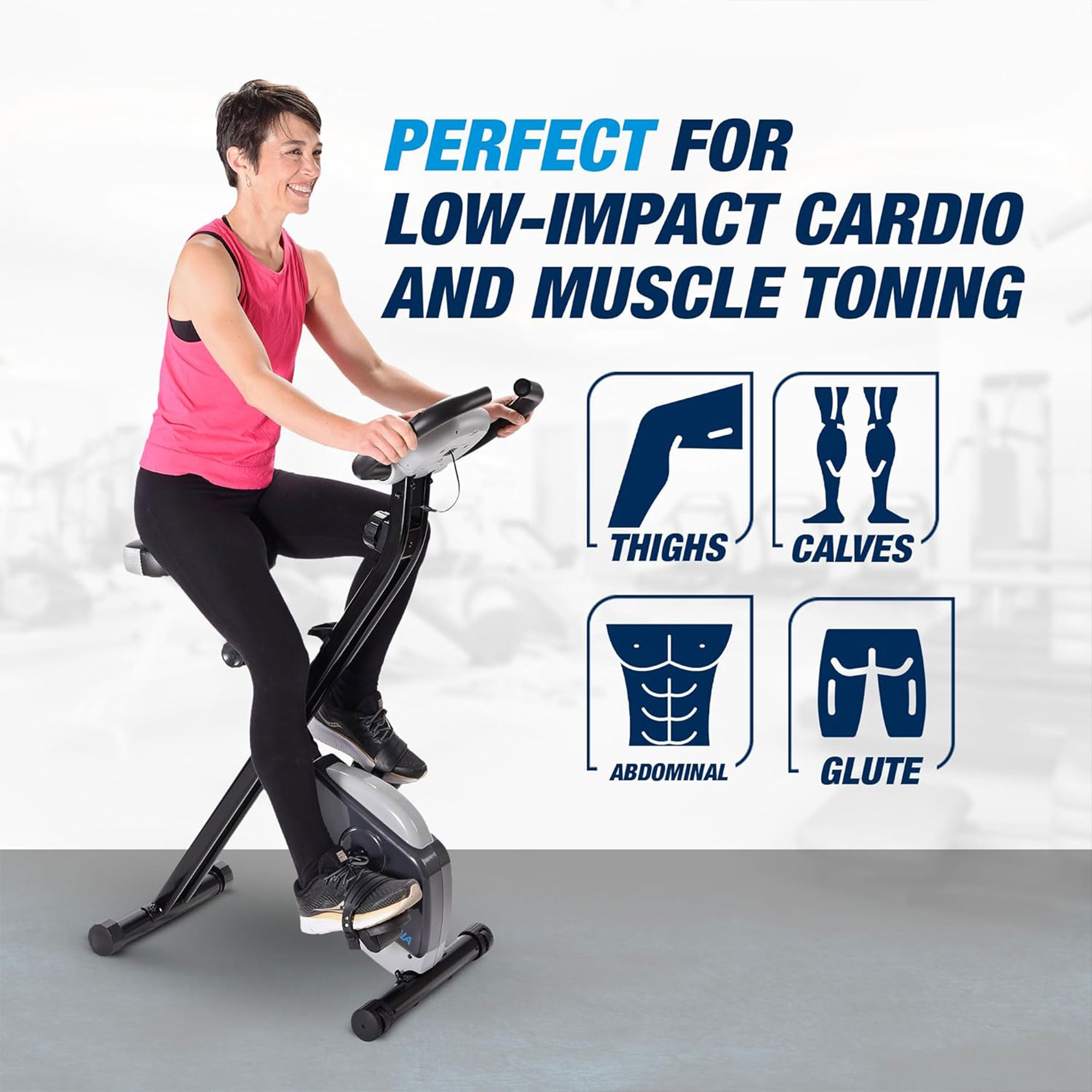 Stamina Products 15-0812 Folding LCD Exercise Bike With Guided Online Workouts - VMInnovations