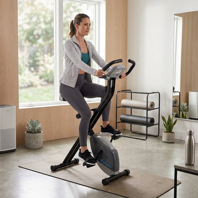Stamina Products 15-0812 Folding LCD Exercise Bike With Guided Online Workouts - VMInnovations