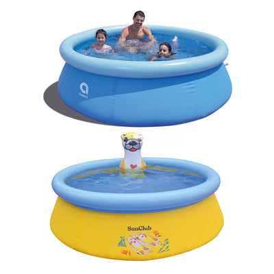JLeisure Prompt Set & Otter Inflatable Outdoor Backyard Swimming Pool (2 Pack) - VMInnovations