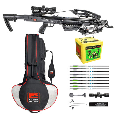 Killer Instinct Burner 415 Crossbow w/ Slayer Case, Bolts, & Morrell Cube Target