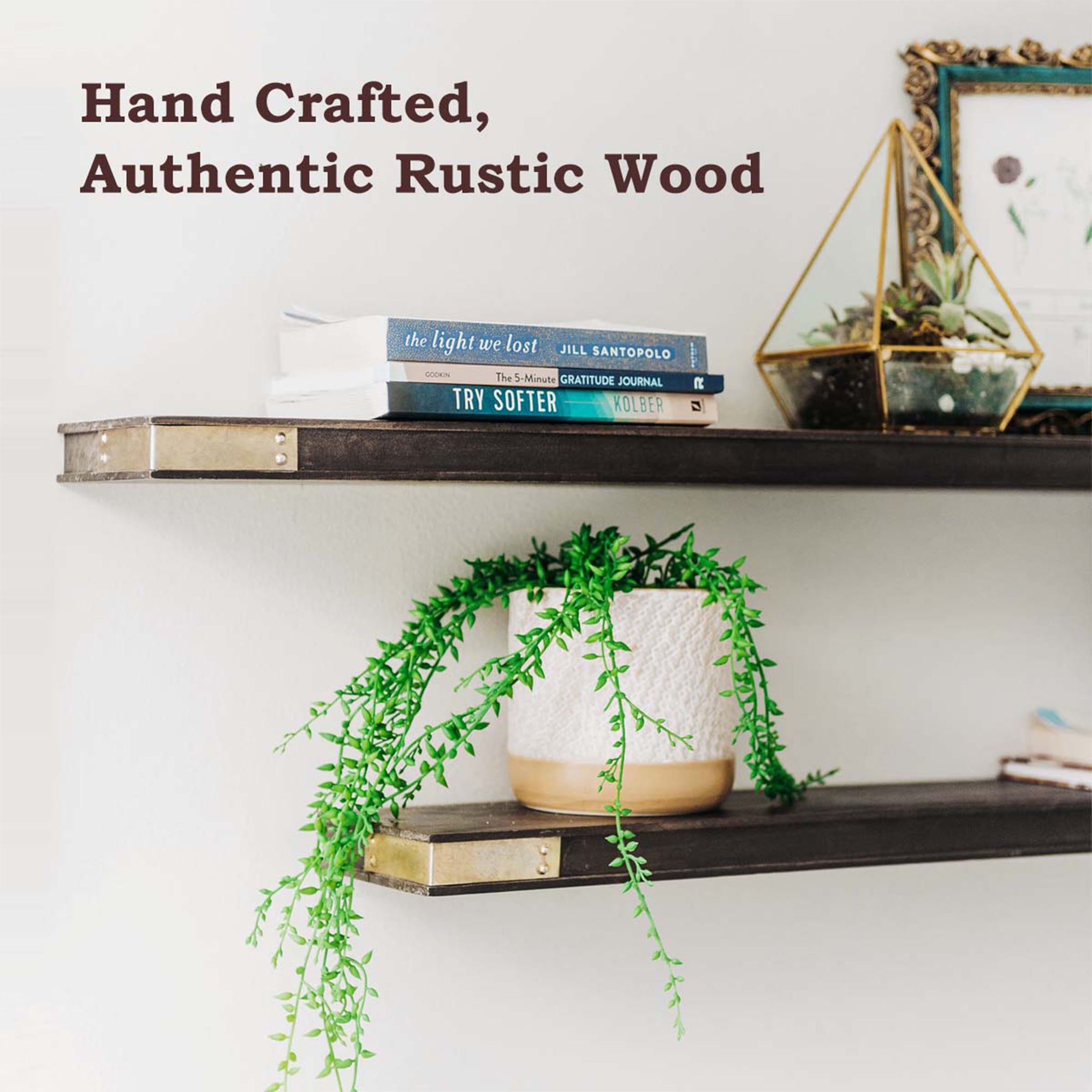 Willow & Grace Nathalie 36" Floating Wall Mount Shelves, Walnut, Set of 2 (Used) - VMInnovations