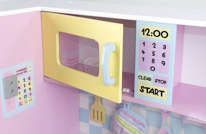 KidKraft Large Pastel Pink Wooden Children Kitchen Pretend Play Set | 53181
