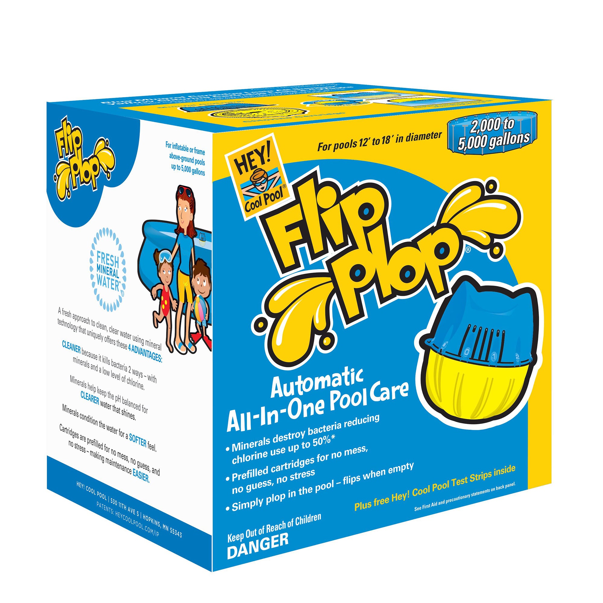 Hey! Cool Pool Flip Plop Float Mineral Cleaning Care w/ Coleman Filter Cartridge - VMInnovations
