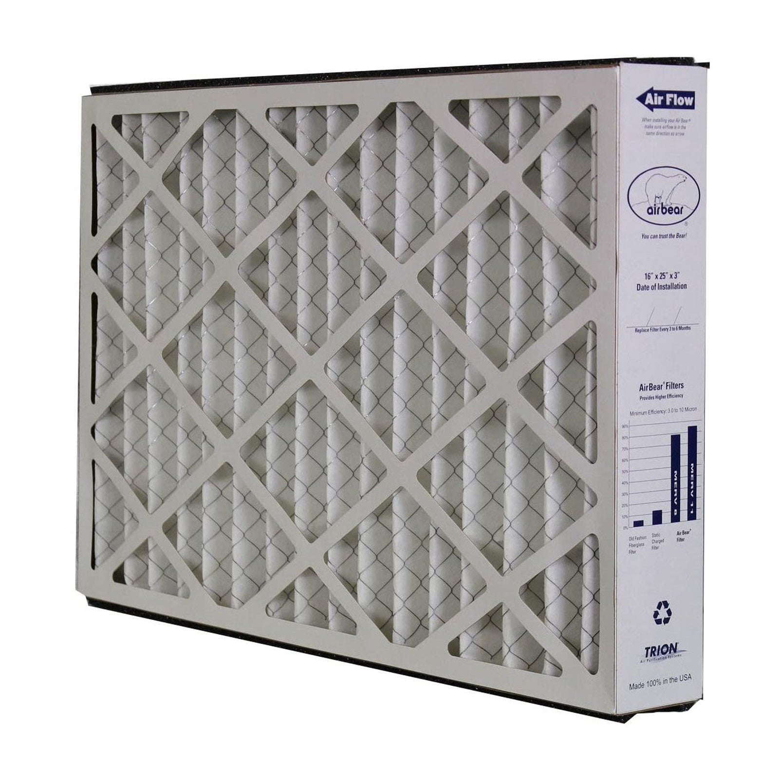 Trion Air Bear 16 x 25 x 3 Inch MERV 11 Air Purifier Filter (6 Pack) (Open Box) - VMInnovations