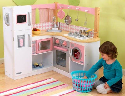 KidKraft Grand Gourmet Deluxe Corner Kitchen Kids Pretend Toy Play Set 53185