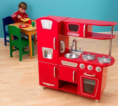 KidKraft Red Retro Vintage Pretend Play Kids Kitchen - Open Box!