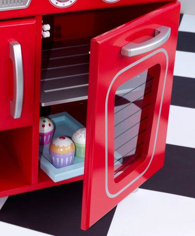 KidKraft Red Retro Vintage Pretend Play Kids Kitchen - Open Box!