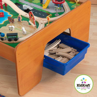 KidKraft Ride Around Town Wood Train Table & Toy Set - Open Box