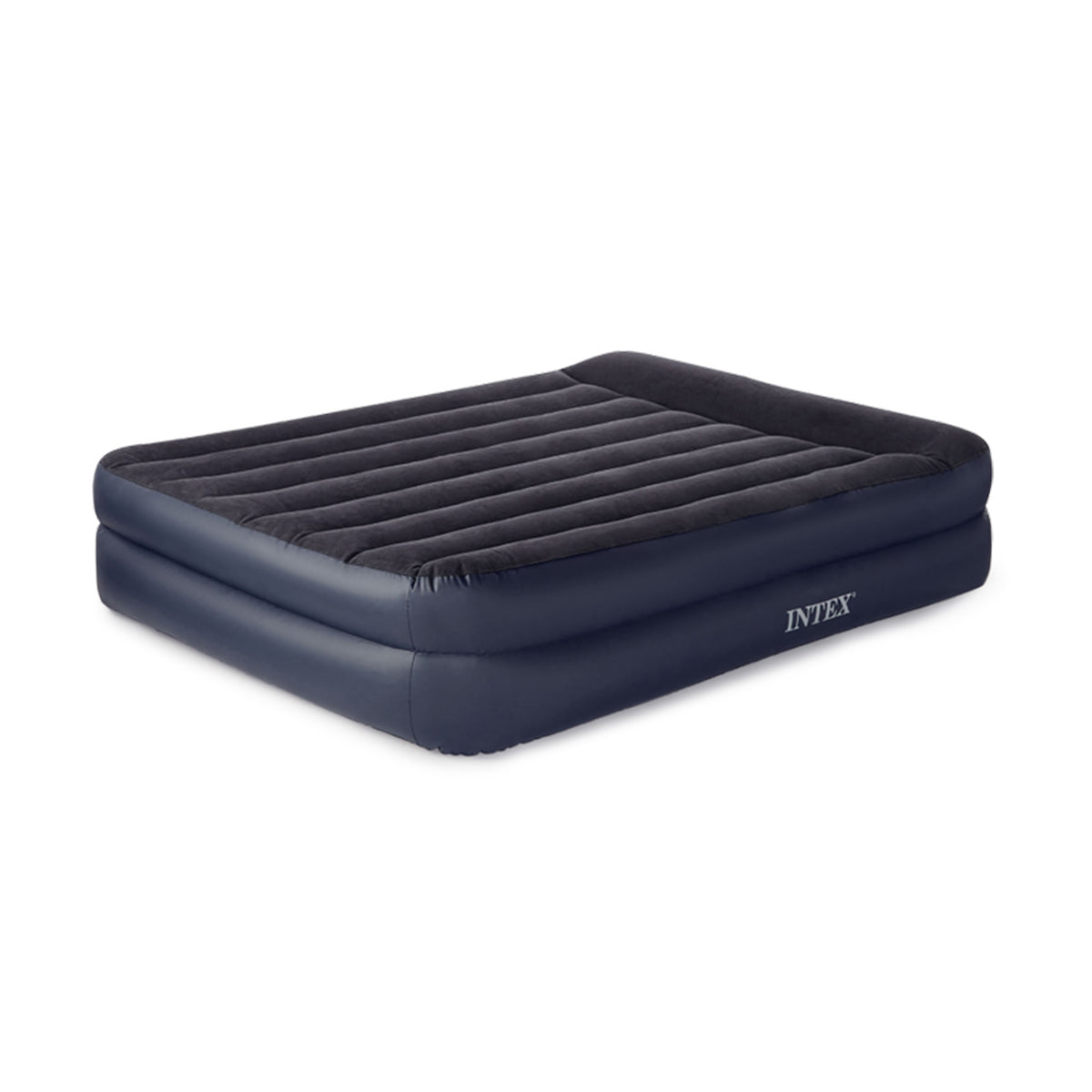 INTEX Queen Pillow Rest Airbed Mattress Bed w/ Built-In Pump | 67701E (Open Box)