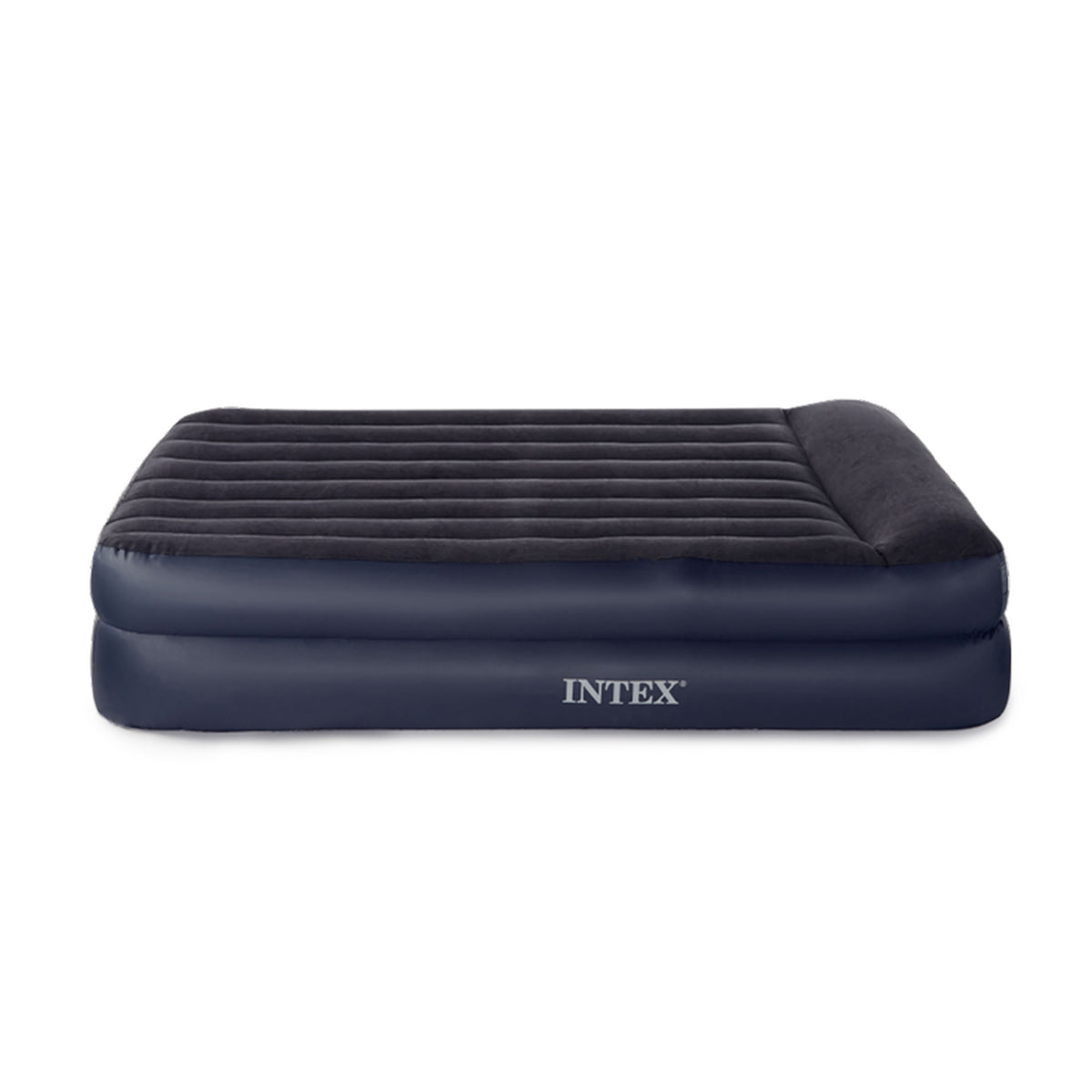 INTEX Queen Pillow Rest Airbed Mattress Bed w/ Built-In Pump | 67701E (Open Box)