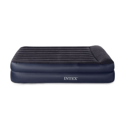 Intex 67701E Pillow Rest Air Bed Mattress w/Built In Air Pump & Pillow, Queen