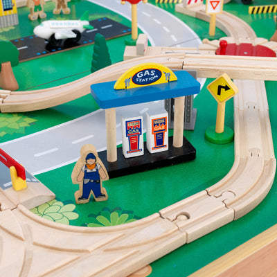 KidKraft Waterfall Mountain 120-Piece Train Table Set - Open Box